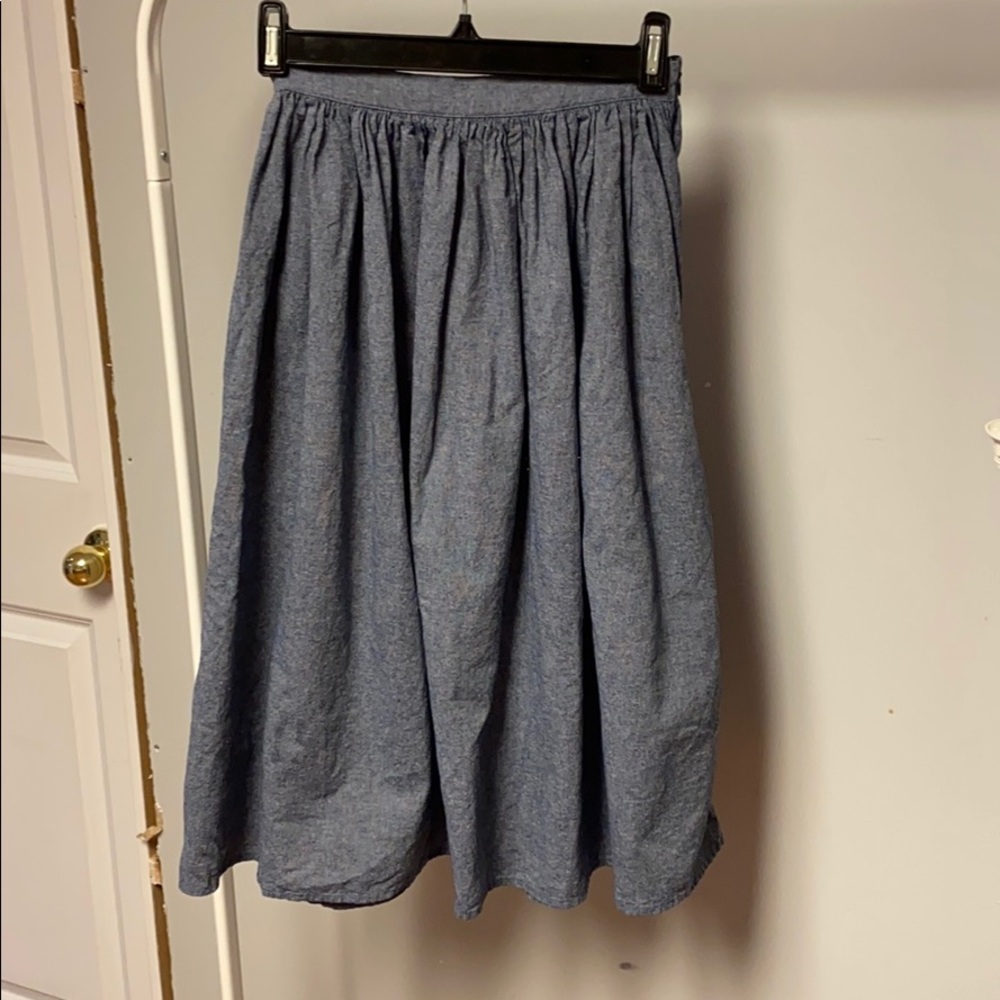 American apparel chambray midi skirt